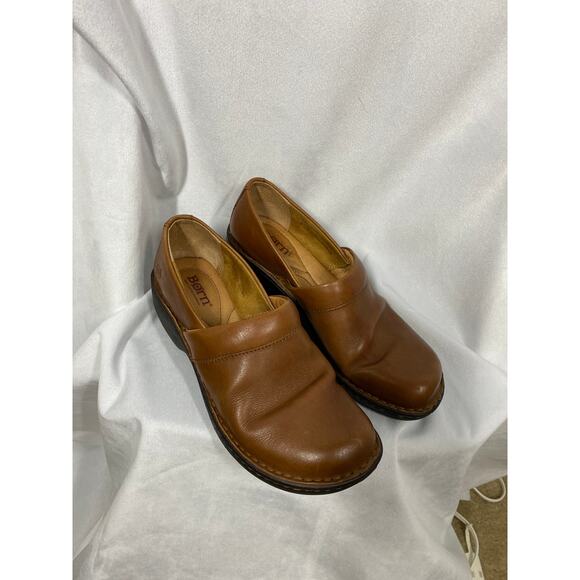Born Toby Duo Women's Slip On Shoes Brown Leather 2" Heel Size 7 - Picture 8 of 9